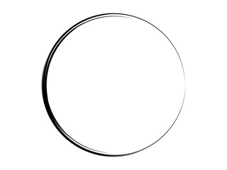 Black circle made of black ink using art brush.