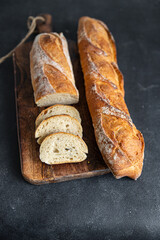 bread baguette fresh healthy meal food snack diet on the table copy space food background rustic top view