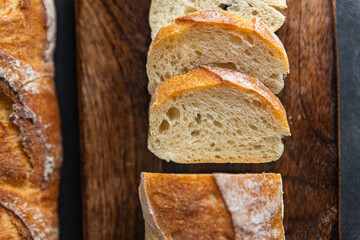 bread baguette fresh healthy meal food snack diet on the table copy space food background rustic top view