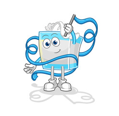 tissue box Rhythmic Gymnastics mascot. cartoon vector