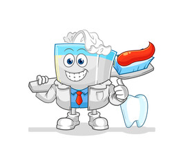 tissue box dentist illustration. character vector