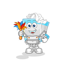 tissue box maid mascot. cartoon vector