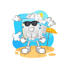 tissue box sunbathing in summer. character vector