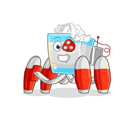 tissue box future robot vector. cartoon character