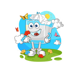tissue box pick flowers in spring. character vector