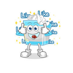 tissue box give lots of likes. cartoon vector