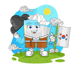 tissue box korean culture vector. cartoon character