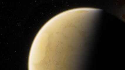 Naklejka premium super-earth planet, realistic exoplanet, planet suitable for colonization, earth-like planet in far space, planets background 3d render 