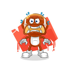 rugby head monster vector. cartoon character