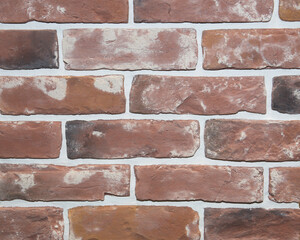 Brown brick wall close up. Background of brick wall