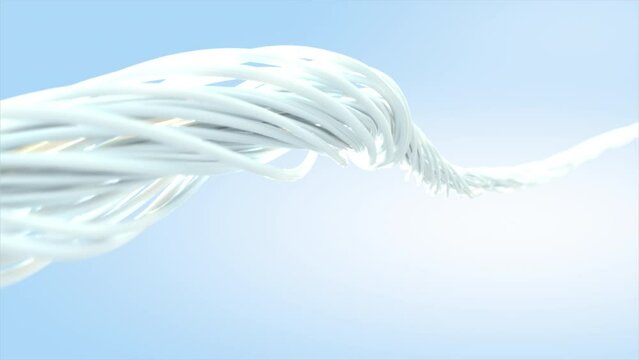 Many tiny fibers Fused together into one large fiber. 3D illustrations.