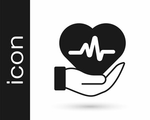 Black Life insurance icon isolated on white background. Security, safety, protection, protect concept. Vector