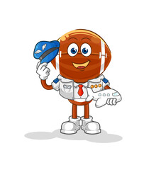 Obraz premium rugby head pilot mascot. cartoon vector