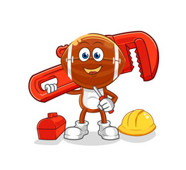 rugby head plumber cartoon. cartoon mascot vector