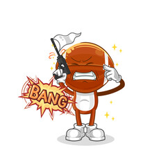 rugby head warning shot mascot. cartoon vector