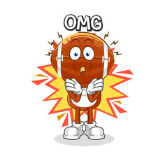 rugby head Oh my God vector. cartoon character