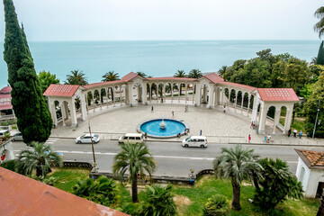 Colonnade is the main attraction of the city of Gagra.