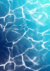Summer vibes water effect blue background with waves light reflexes
