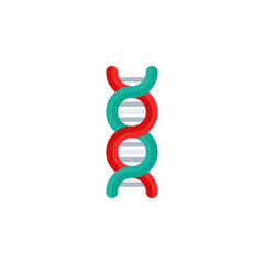 Obraz premium DNA spiral abstract flat icon. Vector illustration isolated on white background. Science nanotechnology symbol, gene sequence, structure chromosome concept
