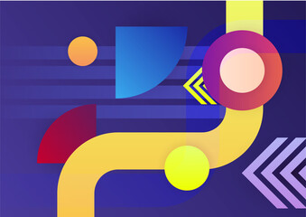 Creative abstract with colorful element design background. Memphis color background design with shapes composition. Futuristic design poster for business presentation, social media template and banner