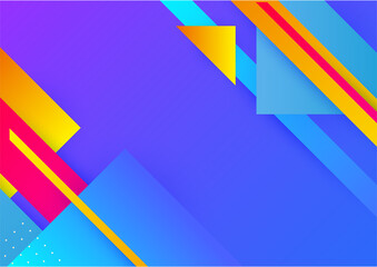 Colorful gradient memphis geometric pattern background texture for poster cover design. Minimal color abstract gradient banner template. Modern vector shape for business presentation and social media