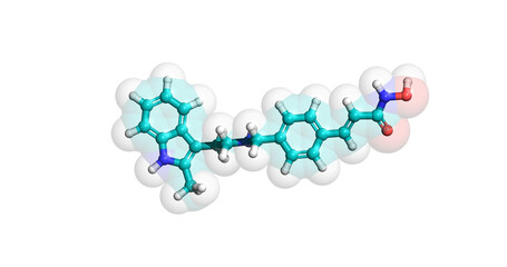 Panobinostat, anticancer drug, 3D molecule
