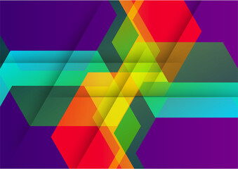 Colorful gradient geometric abstract shape background. Memphis background texture for poster cover design. Minimal color gradient banner template. Modern vector shape for banner, poster, social media