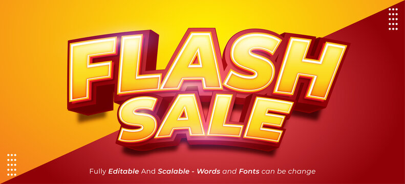 Editable 3d text Flash sale special promo suitable for promotion banner and poster