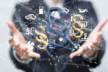 Car insurance concept with car in hands