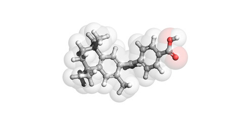 Bexarotene, anticancer drug, 3D molecule