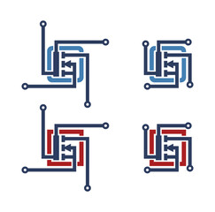 Electronic logo design illustration