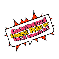 Label Guaranteed Lowest Price.