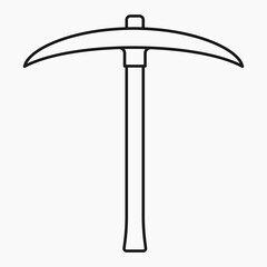 mining pick line icon vector flat illustration