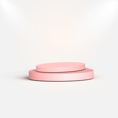 podium on red background