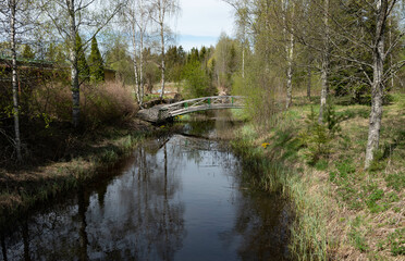 wooden bridge over river