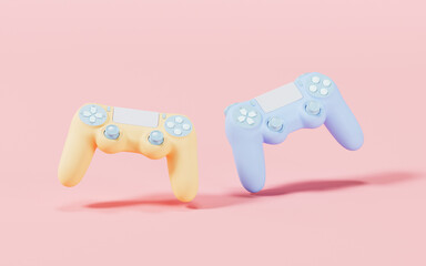 Classic game pad with pink background, 3d rendering. © Vink Fan