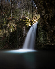 waterfall in spring in Switzerland 
