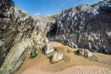 Rocks at Three Cliffs Bay Gowerton