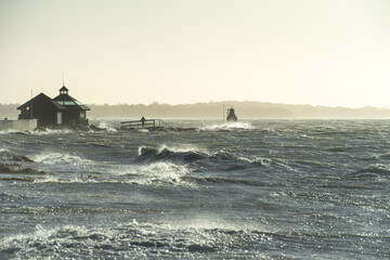 high tide during storm
