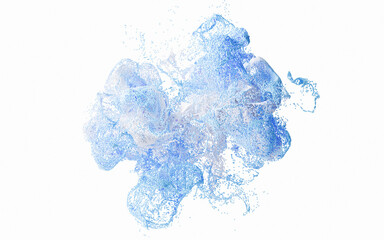 Abstract wave particles pattern, 3d rendering.