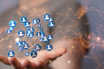 videoconference group of people talking in social network