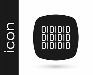Black Binary code icon isolated on white background. Vector