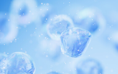 Transparent bubble with gradient colors, 3d rendering.