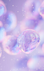 Transparent bubble with gradient colors, 3d rendering.