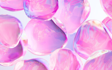 Transparent bubble with gradient colors, 3d rendering.