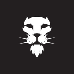 Vector illustration of lion face on black background