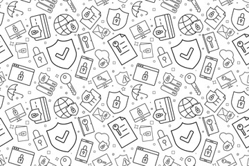 Vector data security pattern. Data security seamless background	
