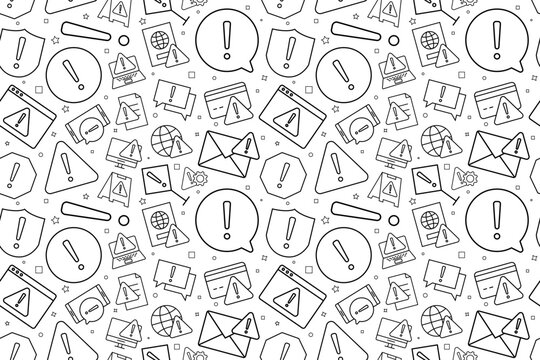 Vector attention pattern. Attention seamless background	
