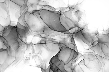 Marble ink abstract art from exquisite original painting for abstract background . Painting was painted on high quality paper texture to create smooth marble background pattern of ombre alcohol ink . © InfiniteFlow
