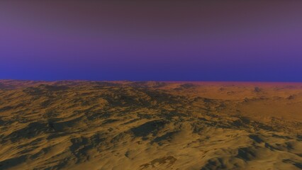 landscape on planet Mars, scenic desert scene on the red planet
